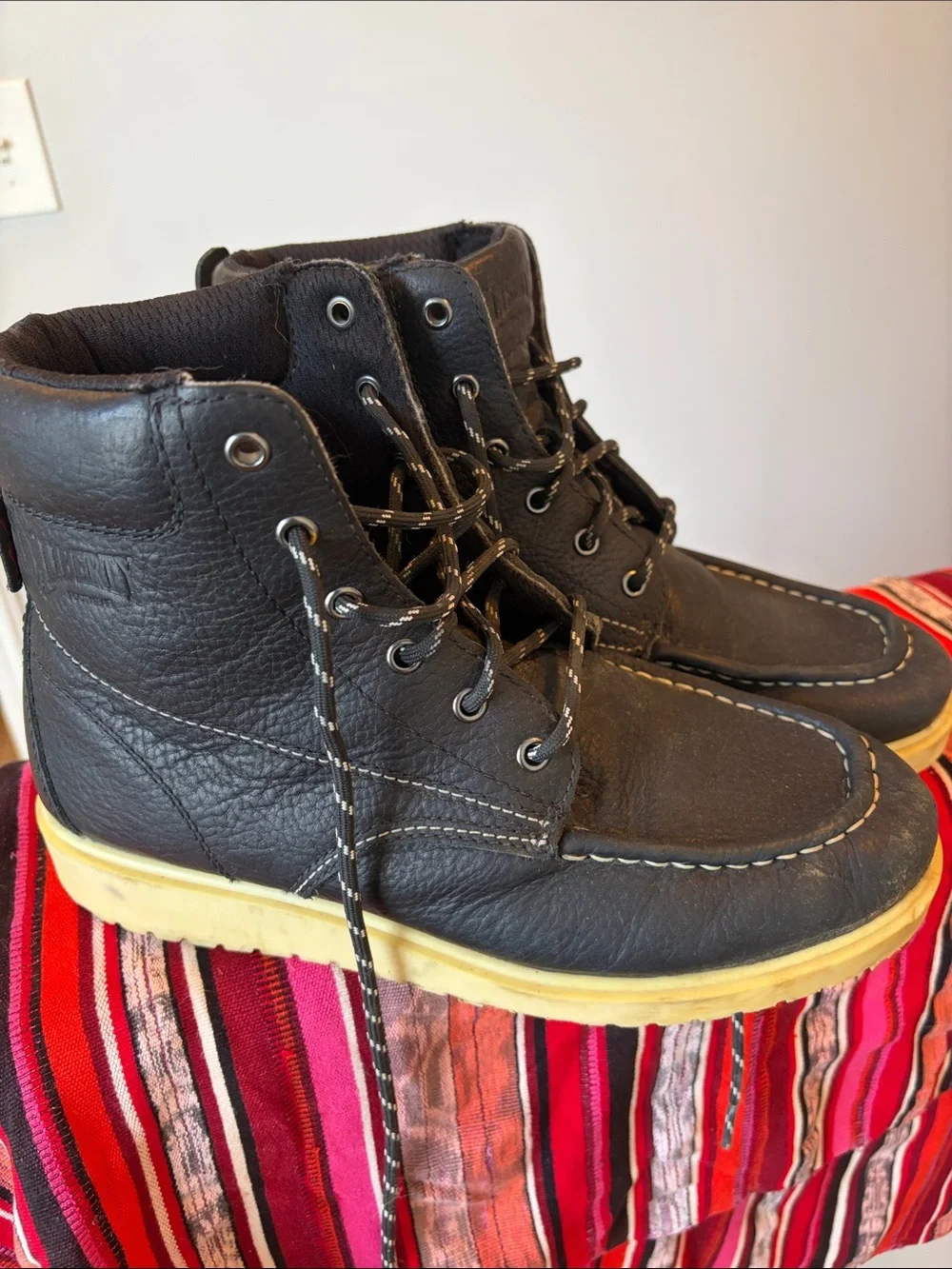 Men's Black Leather Liberty Work Boots